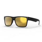 2026 popular matte black sunglasses with gold mirror lens featuring top-quality 2mm nylon lens for clarity, durability, and scratch resistance. Includes best-in-industry bio resin TR90 frame with Valley Rays V logo on the temple arm