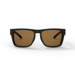 Premium Valley Rays sunglasses with matte black frame and brown lenses, featuring integrated snap hinge, upgraded nylon lens, no-slip nose pads, and bio-resin TR-90 frame. Crystal clear, durable, scratch-resistant eyewear without the big-brand price tag